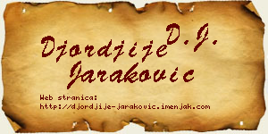 Đorđije Jaraković vizit kartica